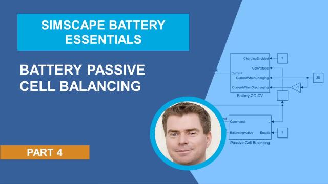 Learn how to perform battery passive cell balancing using Simscape Battery, a new product in the Simscape portfolio.