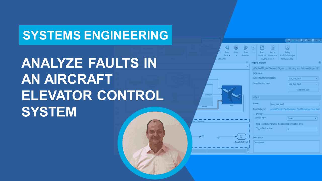 Learn how to use Simulink Fault Analyzer to model faults, measure fault effects, and perform a systematic FMEA by leveraging simulation results on an aircraft elevator control system.