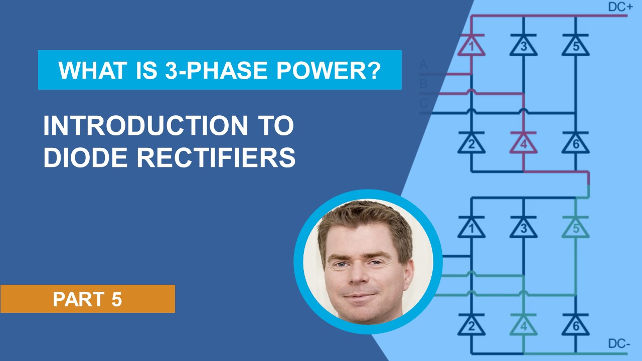 Learn how to convert 3-phase AC electricity to DC electricity using diode rectifiers and how voltage ripple decreases by increasing the number of diodes in a rectifier.
