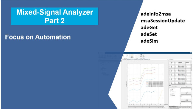 Automate mixed-signal data analysis using a programmatic interface. Control Cadence simulations from MATLAB for design space exploration and optimization.