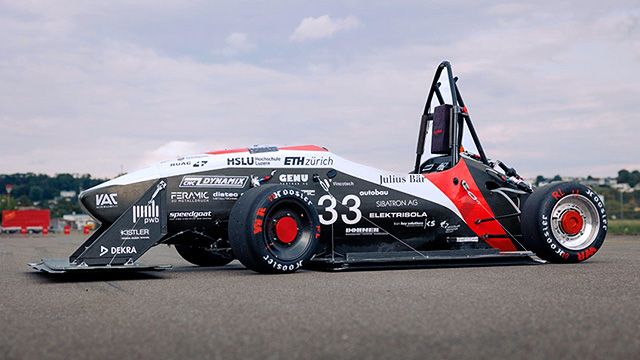 A world record–setting electric race car designed and built by members of AMZ Racing.