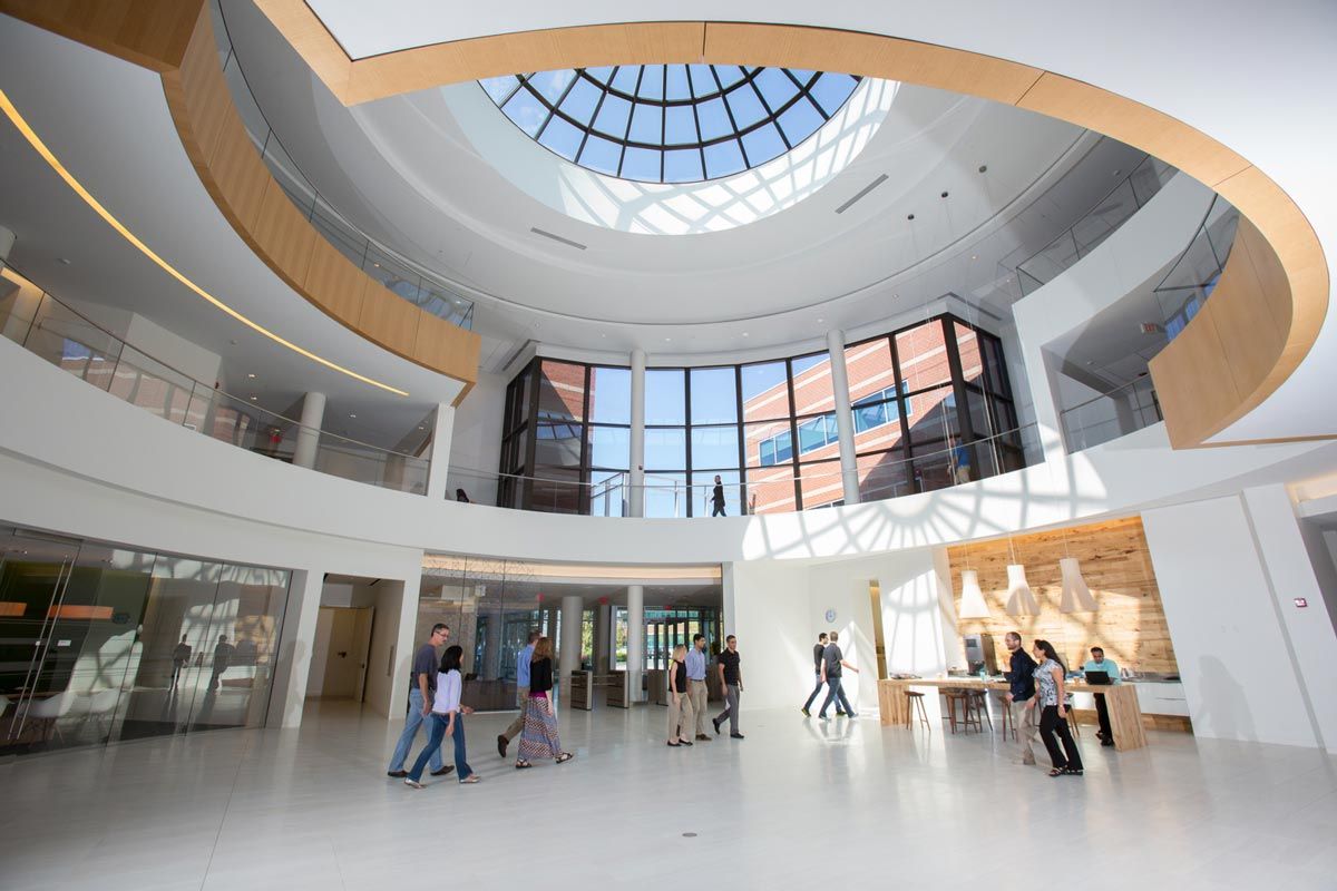 Bright and sunny rotunda area. 