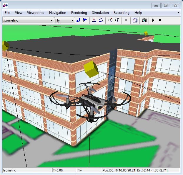 Figure 3. 3D visualization of Simulink quadcopter model
