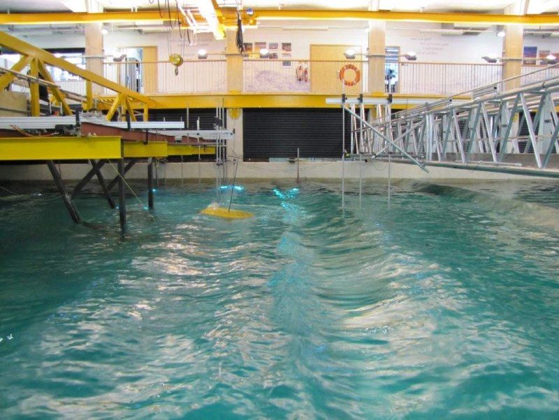 Figure 5. The scale prototype in the wave tank.