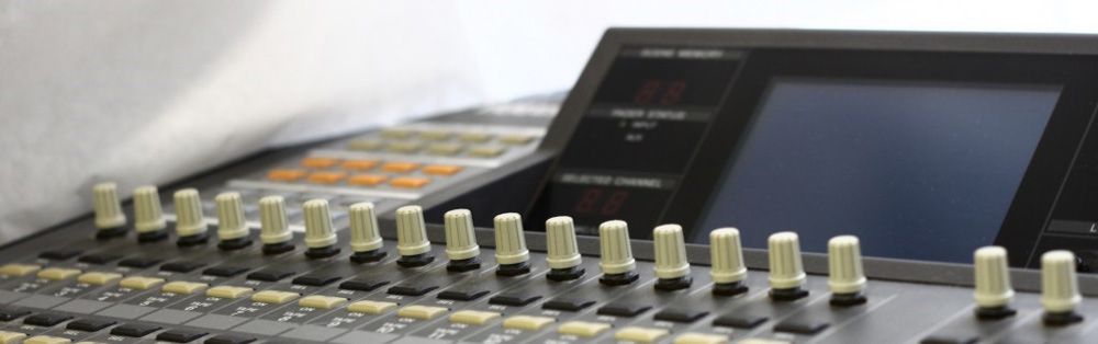 An audio mixer in Dr. Scarpiniti’s lab.