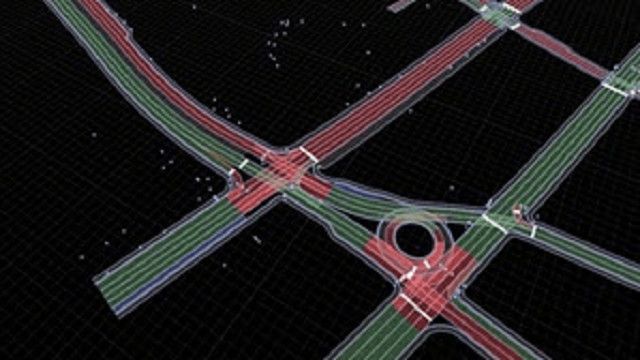 Preview of a road network prior to OpenDRIVE export.