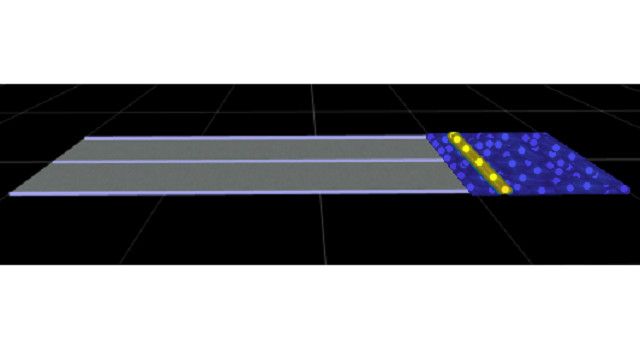A road with CRG road surface data applied on the right side.