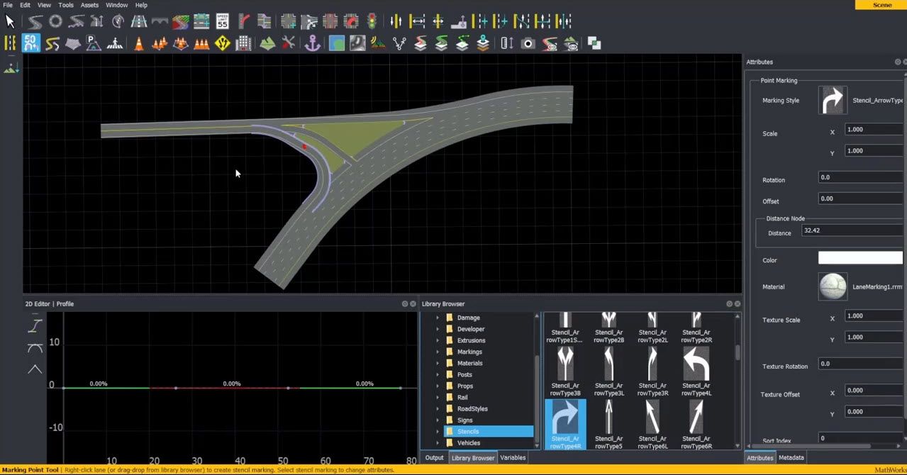 Demonstration of creating complex junctions in RoadRunner interactive editor.