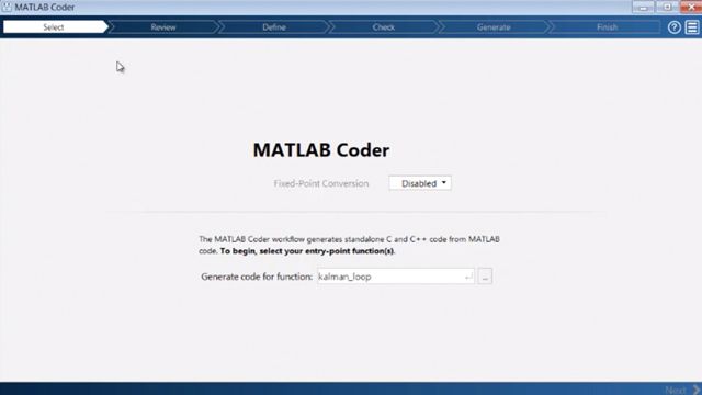 Generate C and C++ code from MATLAB code using MATLAB Coder.