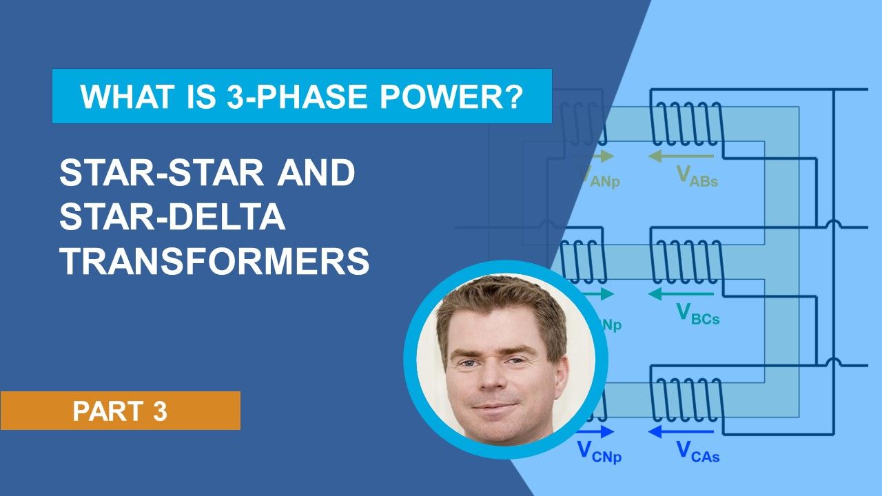 Learn about Star-Star and Star-Delta transformers in 3-phase power systems and the relationship between primary and secondary voltage magnitude and phase for different winding connections.