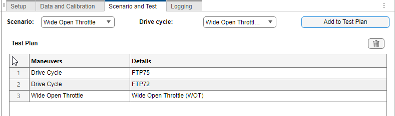 Test plan pane