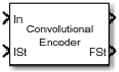 Convolutional Encoder block with optional initial state and final state ports enabled