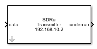 SDRu transmitter block with underrun port