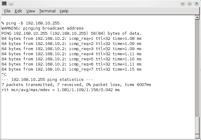 Contact USRP radio using ping command