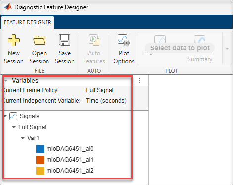 Session with imported accelerometer data.
