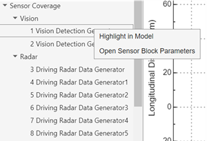 Sensor parameter update context menu.