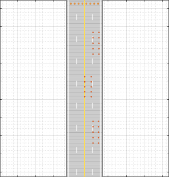 Double lane change scene in cuboid environment