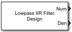 Lowpass IIR Filter Design block icon
