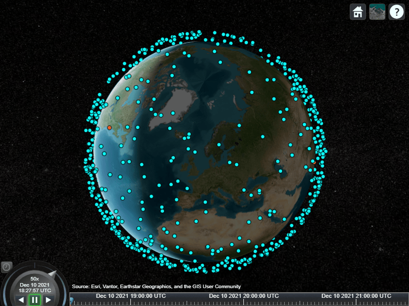 Figure Satellite Scenario Viewer contains an object of type globe.