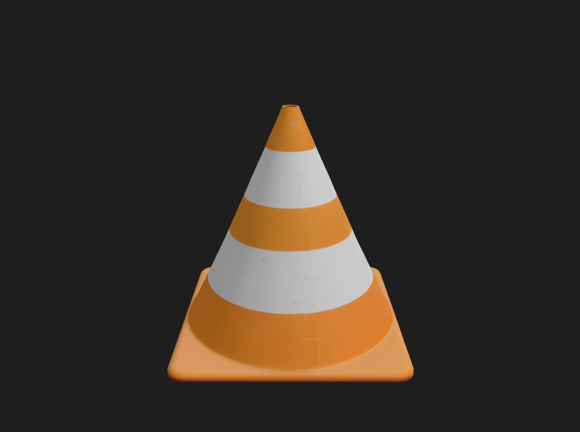 Generated 3D traffic cone mesh from text prompt