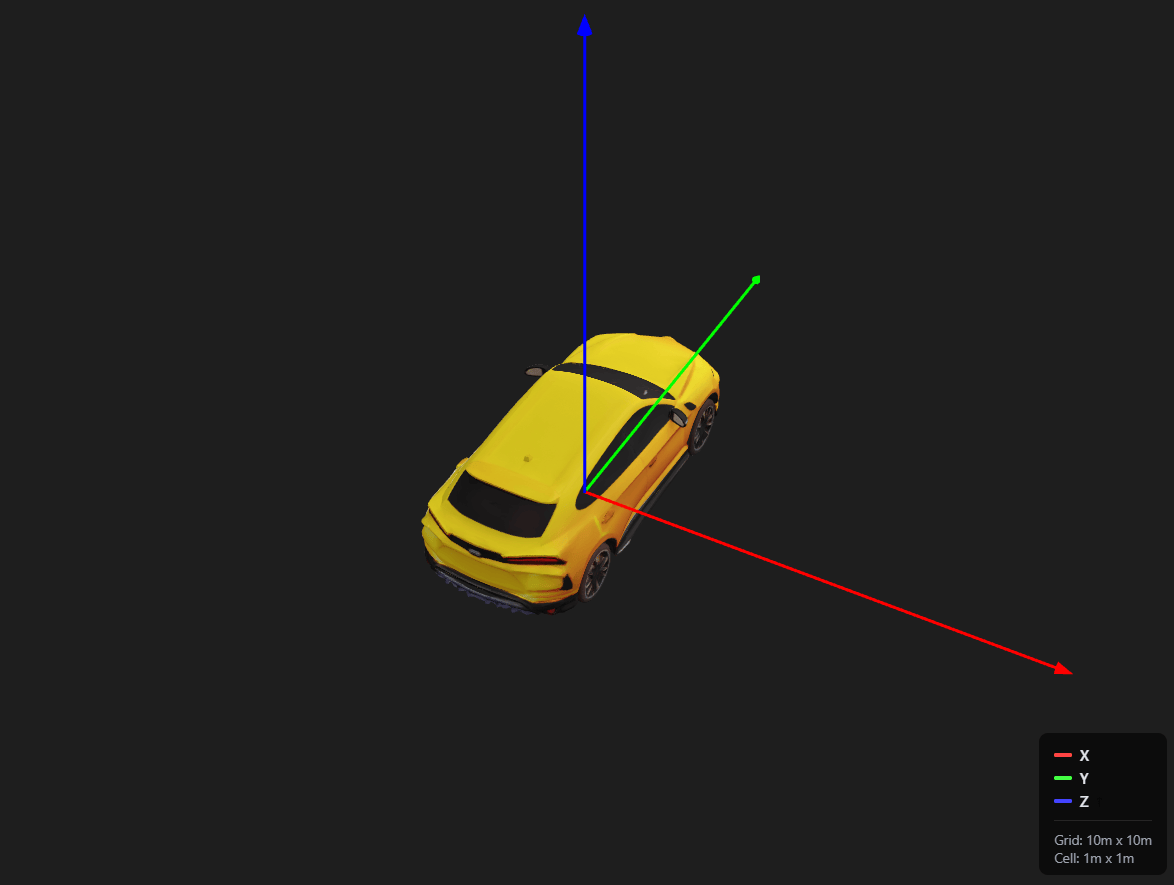 Prepared vehicle asset with correct scale and orientation for RoadRunner