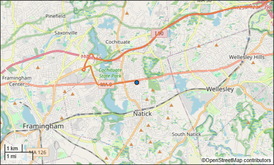 Figure Geographic Player contains an axes object with type geoaxes. The geoaxes object contains 6 objects of type line, scatter, text.