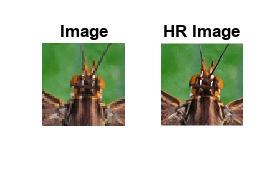 Figure contains 2 axes objects. Axes object 1 with title Image contains an object of type image. Axes object 2 with title HR Image contains an object of type image.