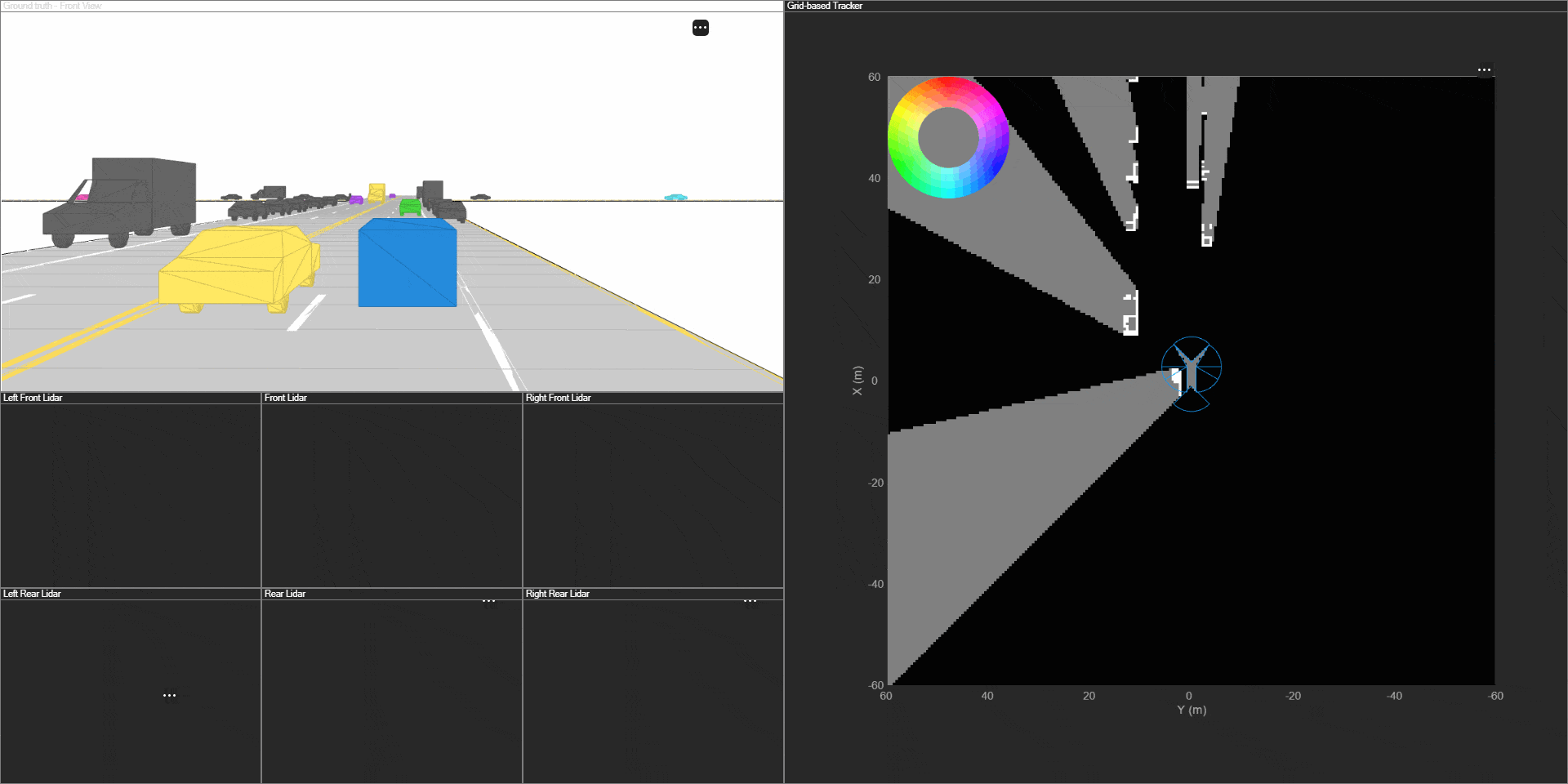 Grid-Based Tracking in Urban Environments Using Multiple Lidars