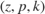 $(z,p,k)$
