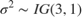 $\sigma^2 \sim IG(3,1)$