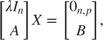 $$\left[\begin{array}{c}\lambda I_n\\A\end{array}\right]X =
\left[\begin{array}{c}0_{n,p}\\B\end{array}\right],$$