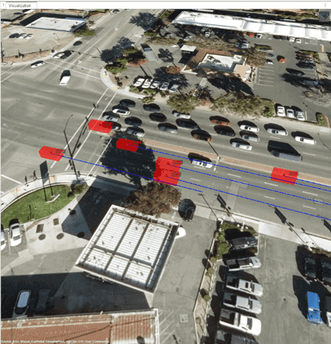 bounding box align with road