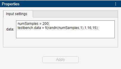 Input settings for a fully parallel FIR filter
