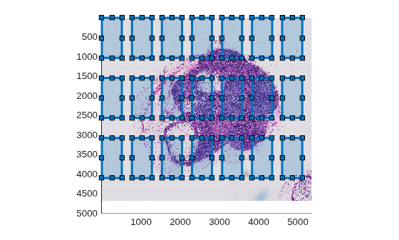 Figure contains an axes object. The axes object contains 22 objects of type bigimageshow, images.roi.rectangle.