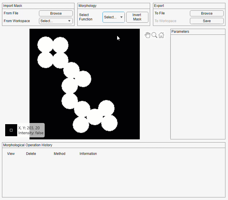 Morphological operations in the app.