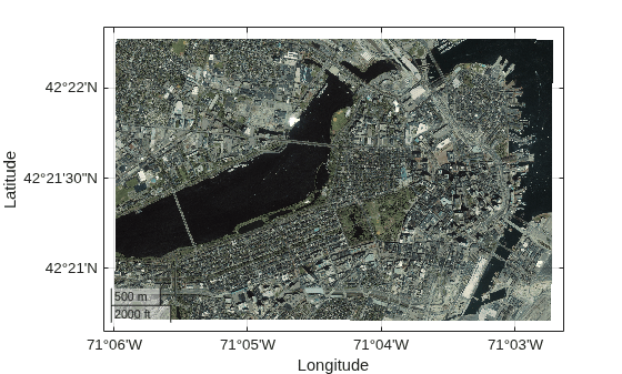 Figure contains an axes object with type geoaxes. The geoaxes object contains an object of type rasterimage.
