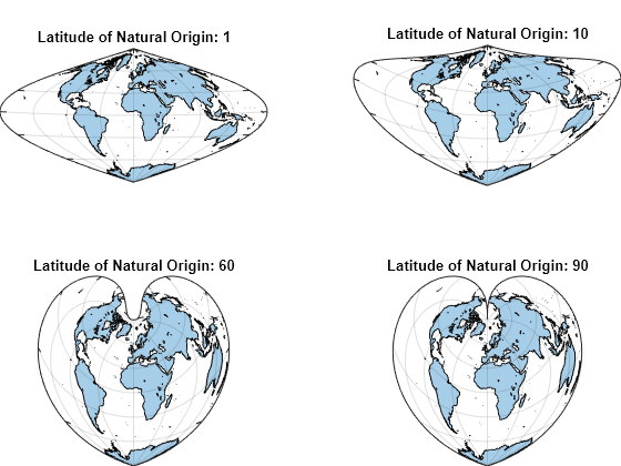 Figure contains 4 axes objects. Mapaxes object 1 contains an object of type polygon. Mapaxes object 2 contains an object of type polygon. Mapaxes object 3 contains an object of type polygon. Mapaxes object 4 contains an object of type polygon.