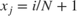 $x_j = i/N+1$