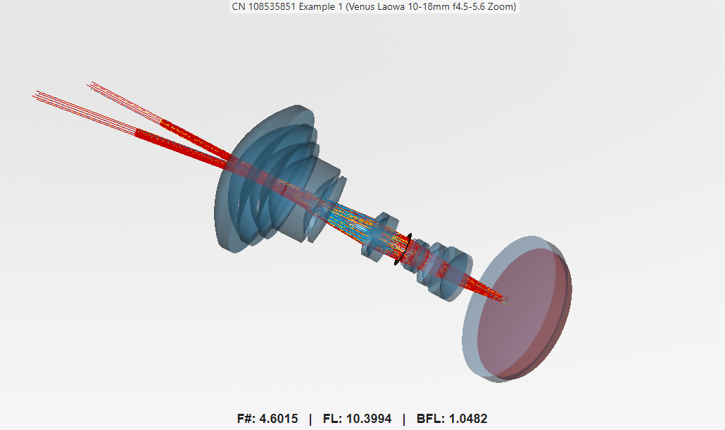 3-D visualization of optical system with hexapolar sampling grid in Optical System Designer app.