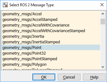 ROS 2 message types