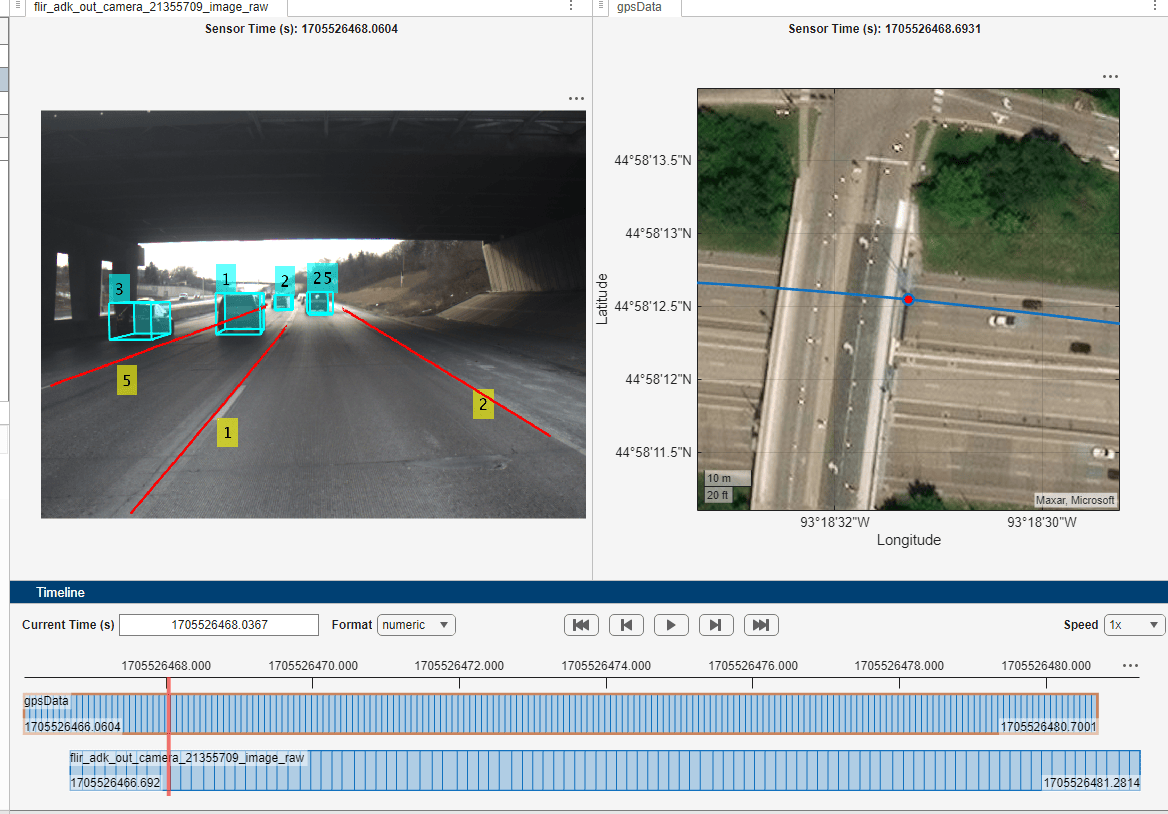 Offset correction of the GPS data using the Driving Log Analyzer app.