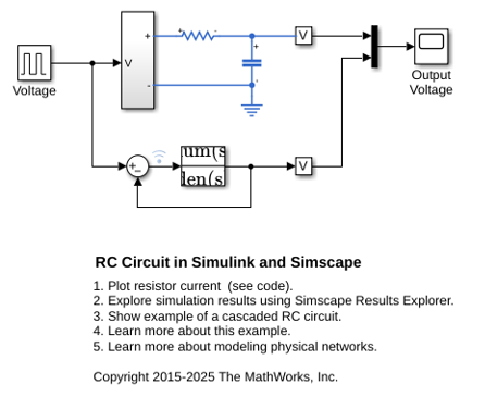 Simulink 和 Simscape 中的 RC 电路