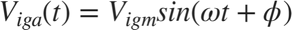 $$V_{iga} (t)=V_{igm} sin( \omega t+\phi )$$