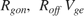 $R_{gon},\;\;R_{off}\;V_{ge} $