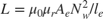 $L = \mu_0 \mu_r A_e N_w^2/l_e$