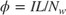 $\phi = I L/N_w$