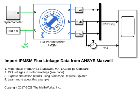 Import IPMSM Flux Linkage Data from ANSYS Maxwell