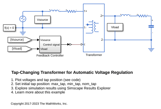Tap-Changing Transformer for Automatic Voltage Regulation