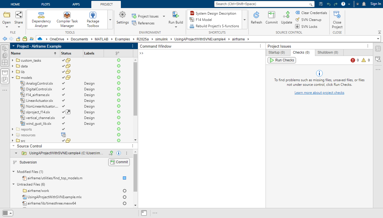 Using a Project with SVN