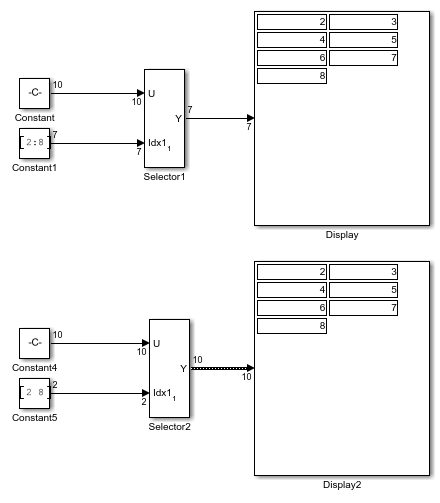 Index Options With The Selector Block Matlab Simulink Mathworks 中国